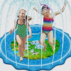 Vorosy Sprinkle & Splash 79" Play Mat Featuring Baby Elephants and Other Animals